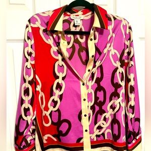 Multi-colored silky blouse